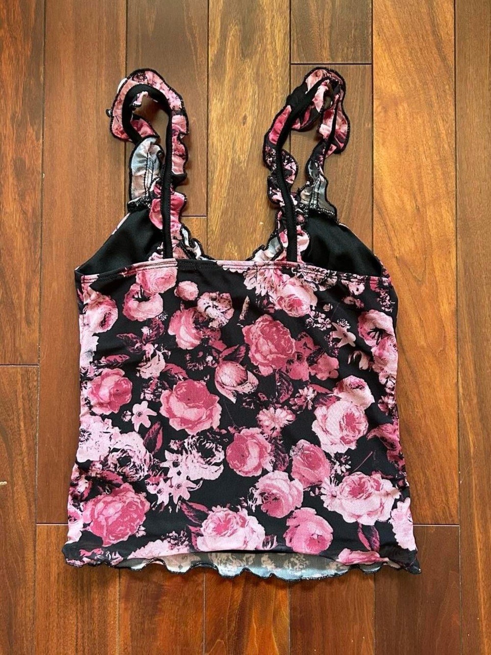 Pink Floral Ruffle Cami - Picture 5 of 6